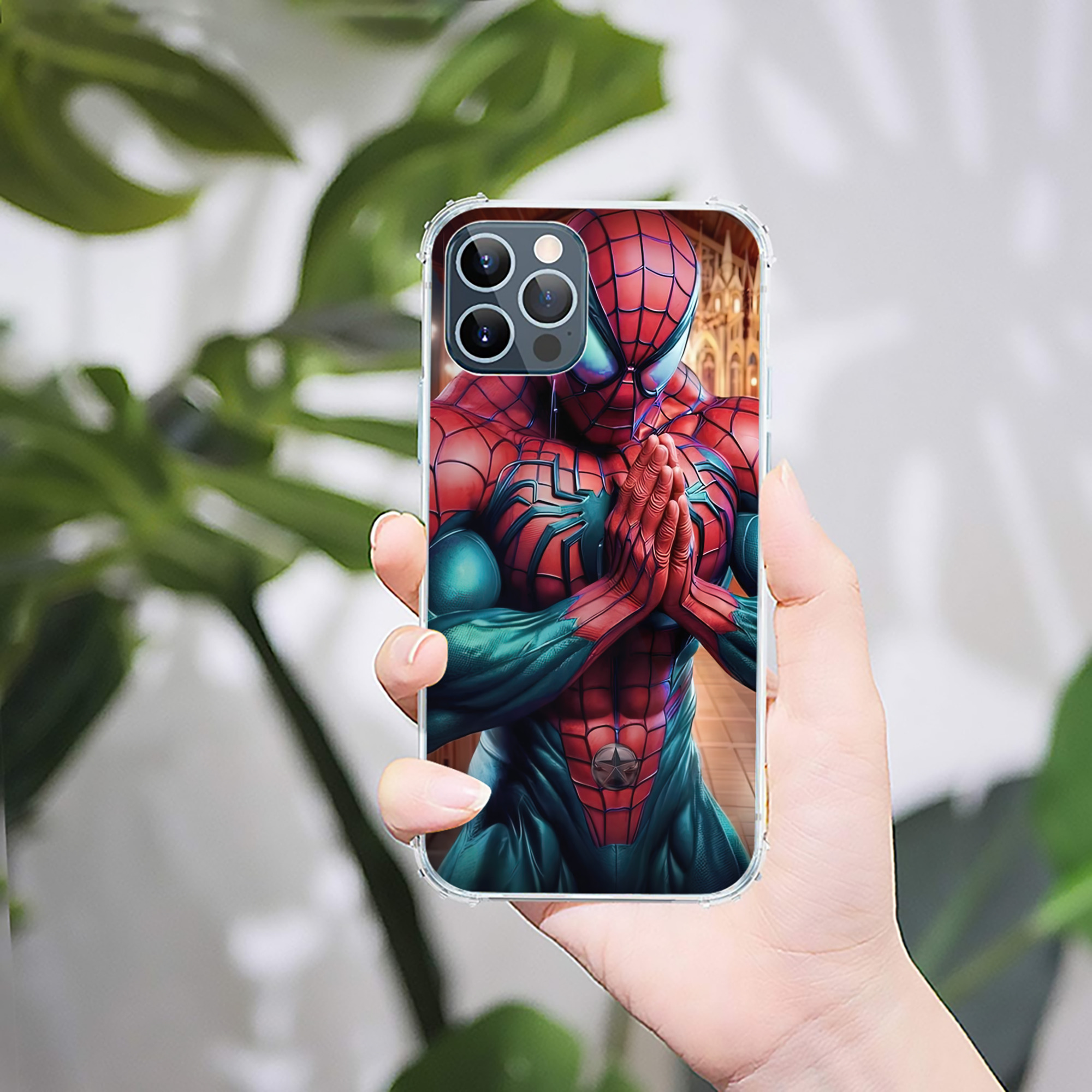 （画像用） Spider Man スパイダーマン 【iPhone 12シリーズ対応】透明スマホケース（クリアソフトケース）